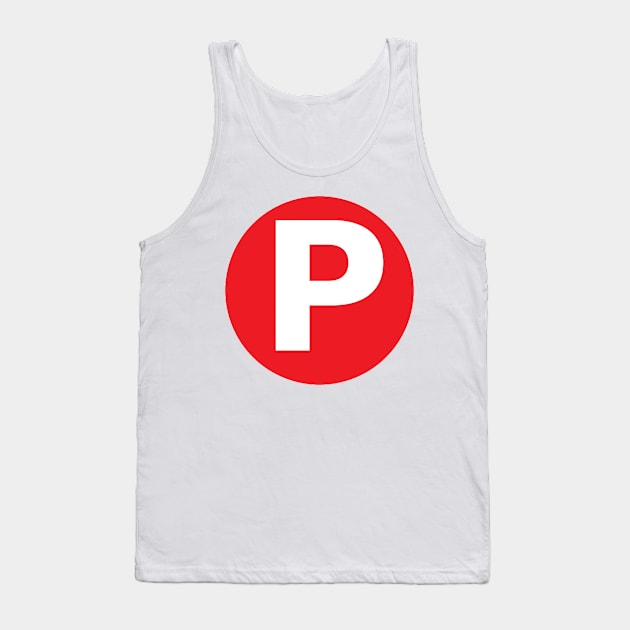 Letter P Big Red Dot Letters & Numbers Tank Top by skycloudpics